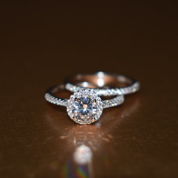 Wedding Ring Set Sterling Silver Ring - Picture 4 of 6